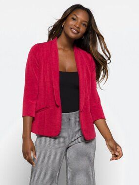 Skies Are Blue Hannah Modal Scuba Blazer | Red | Medium